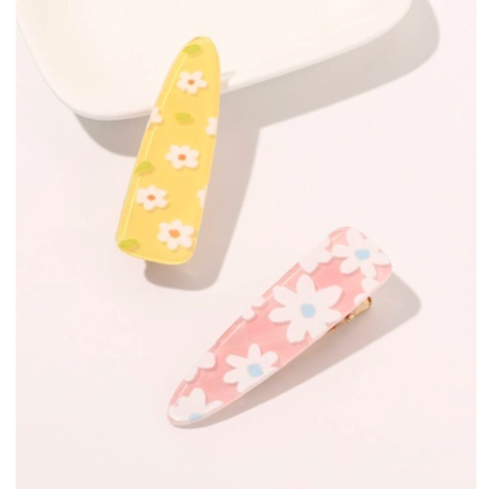 Floral Print Alligator Hair Clips  *2/12$*